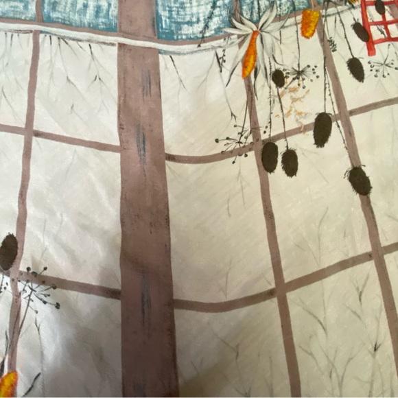 Beautiful fall inspired silk scarf.  Name tag not on scarf. - Picture 2 of 4